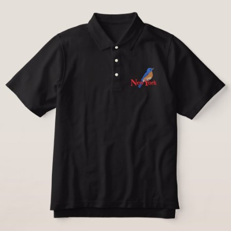 Eastern Bluebird Embroidered Polo Shirt