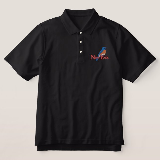 Eastern Bluebird Embroidered Polo Shirt (Design Front)