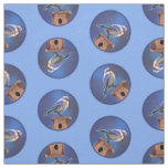 Eastern Bluebird Female Painting Original Bird Art Fabric