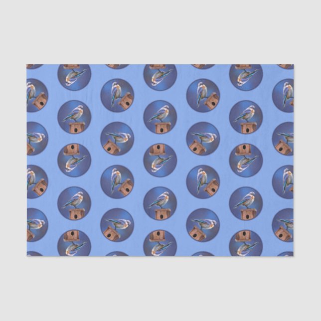 Eastern Bluebird Female Painting Original Bird Art Tissue Paper (Front)