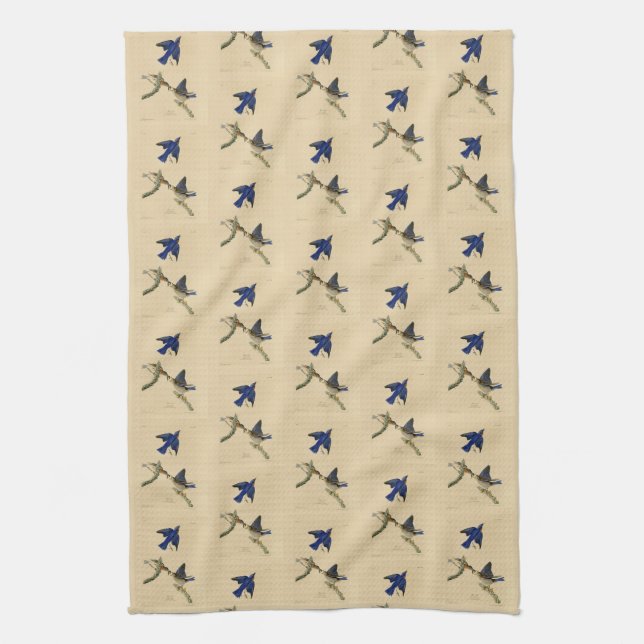 Eastern Bluebird from Audubon's Birds of America Kitchen Towel (Vertical)