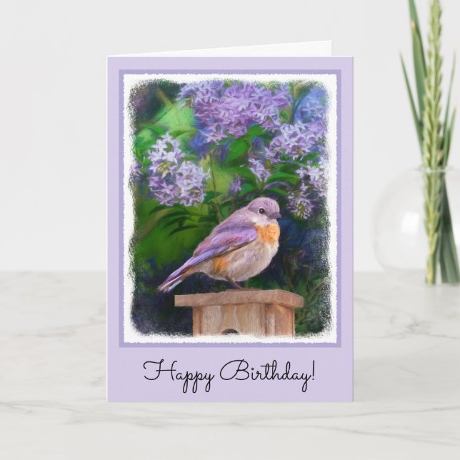 Eastern Bluebird in Snow - Original Photograph Card (Front)