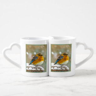 Eastern Bluebird in Snow - Original Photograph Coffee Mug Set