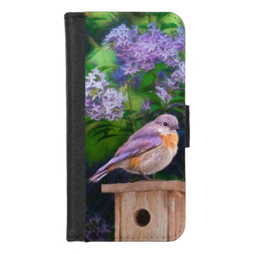 Eastern Bluebird in Snow _ Original Photograph iPhone 87 Wallet Case