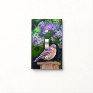 Eastern Bluebird in Snow - Original Photograph Light Switch Cover