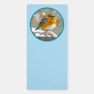 Eastern Bluebird in Snow - Original Photograph Magnetic Notepad