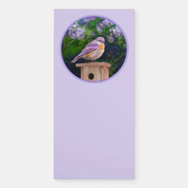 Eastern Bluebird in Snow - Original Photograph Magnetic Notepad (Front)