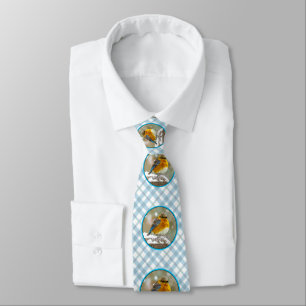 Eastern Bluebird in Snow - Original Photograph Neck Tie