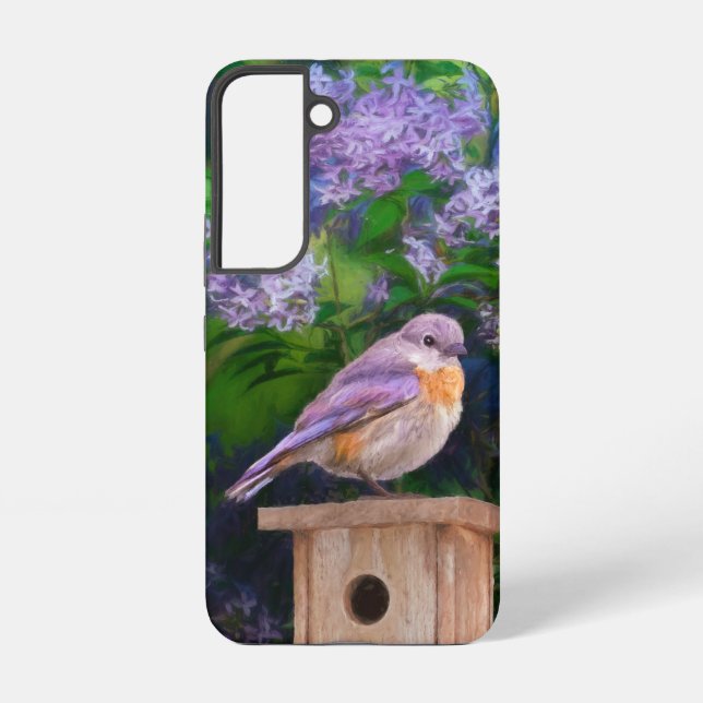 Eastern Bluebird in Snow - Original Photograph Samsung Galaxy Case (Back)