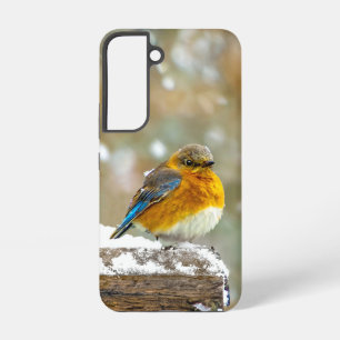 Eastern Bluebird in Snow - Original Photograph Samsung Galaxy S22 Case