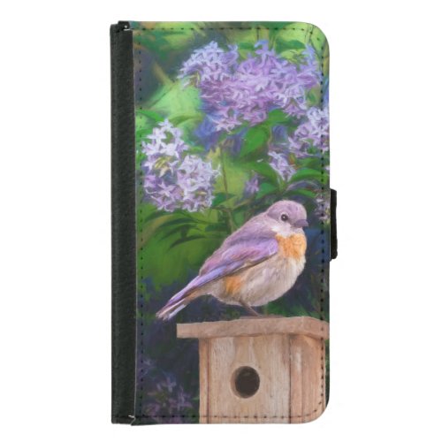 Eastern Bluebird in Snow _ Original Photograph Samsung Galaxy S5 Wallet Case