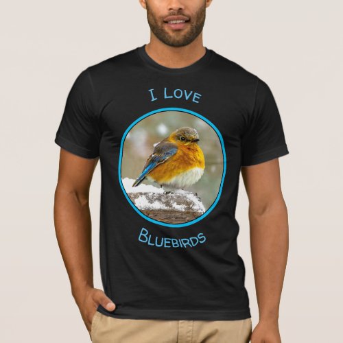 Eastern Bluebird in Snow _ Original Photograph T_Shirt