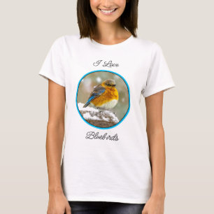Eastern Bluebird in Snow - Original Photograph T-Shirt