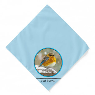 Eastern Bluebird in Snowstorm Original Photograph Bandana