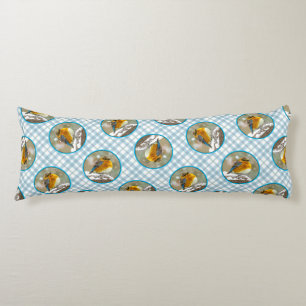 Eastern Bluebird in Snowstorm Original Photograph Body Pillow