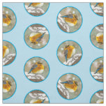 Eastern Bluebird in Snowstorm Original Photograph Fabric