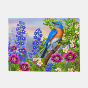 Eastern Bluebird in the Garden Doormat