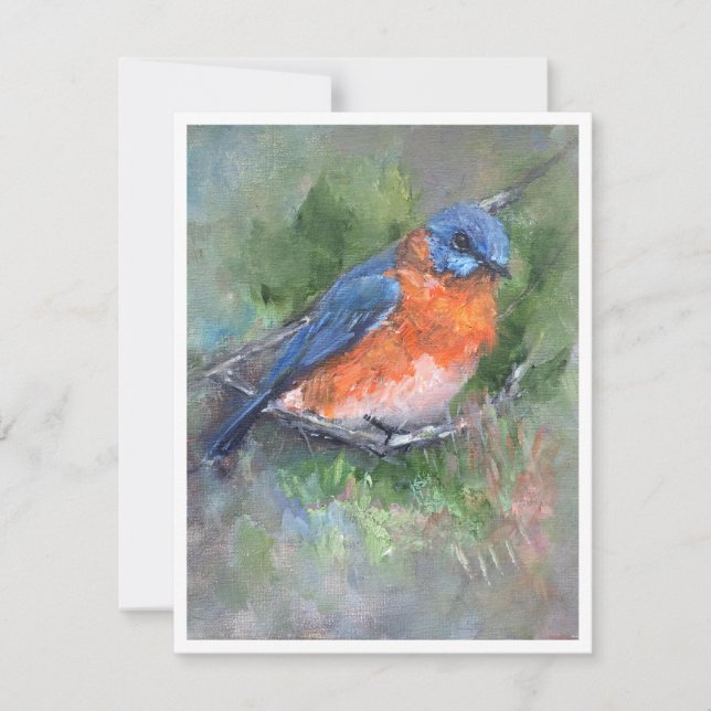 Eastern Bluebird Painting Note Card (Front)