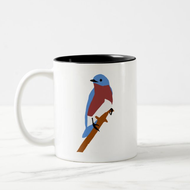 Eastern Bluebird Two-Tone Coffee Mug (Left)