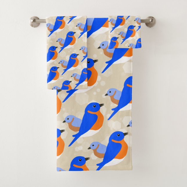 Eastern Bluebirds Bath Towel Set (Insitu)