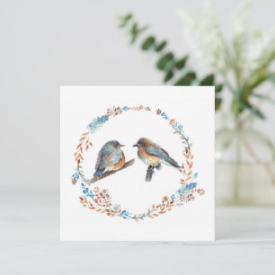 Eastern Bluebirds Couple Floral Wreath