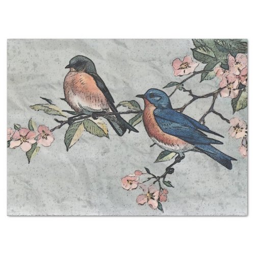 Eastern Bluebirds Decoupage Tissue Paper