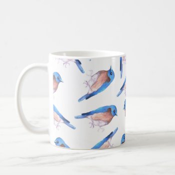Eastern Bluebirds Watercolor Cute Birds Coffee Mug by ShawlinMohd at Zazzle