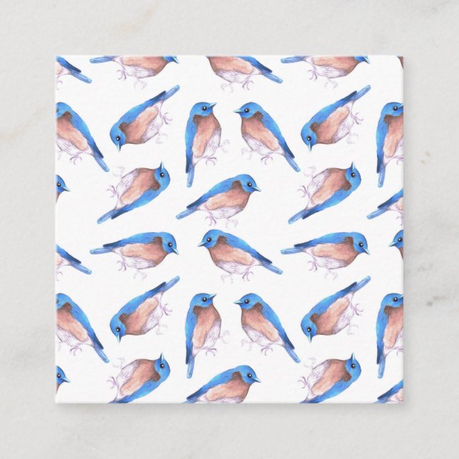 Eastern bluebirds watercolor cute birds enclosure card (Front)