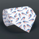 Eastern bluebirds watercolor cute birds neck tie<br><div class="desc">Eastern bluebird or Sialia sialis bird seamless watercolor birds painting</div>