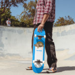Eastern Box Turtle Bright Blue Personalized Skateboard<br><div class="desc">Add your own name or message to create a personalized gift for your favorite skateboarder. This skateboard features a photo of an eastern box turtle against a bright blue patterned background.</div>