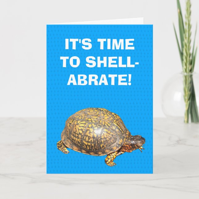 Eastern Box Turtle Funny Customizable Birthday Card (Front)