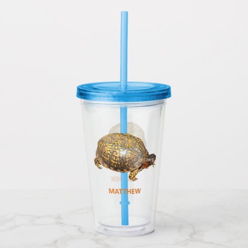 Eastern Box Turtle Photo Personalized Acrylic Tumbler