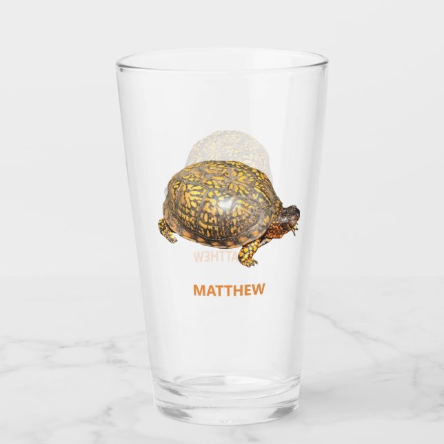 Eastern Box Turtle Photo Personalized Glass (Front)