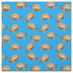 Eastern Box Turtles Bright Blue Patterned Fabric