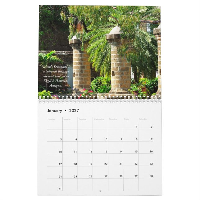 Eastern Caribbean Calendar for 2026 (Jan 2027)