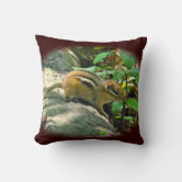 Chipmunk Stuffing His Face Throw Pillow