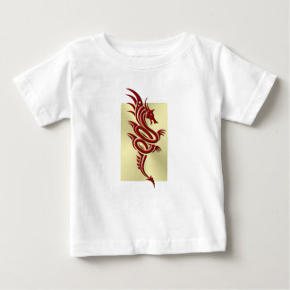 Eastern Crimson Dragon, Embossed-effect on Gold Baby T-Shirt