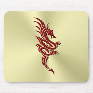 Eastern Crimson Dragon, Embossed-effect on Gold Mouse Pad