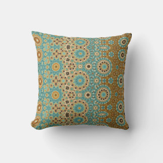 Eastern Design Throw Pillow, in Aqua & Tan Pillow