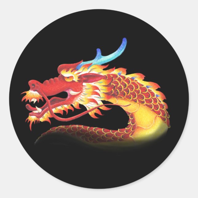 Eastern Dragon Classic Round Sticker (Front)