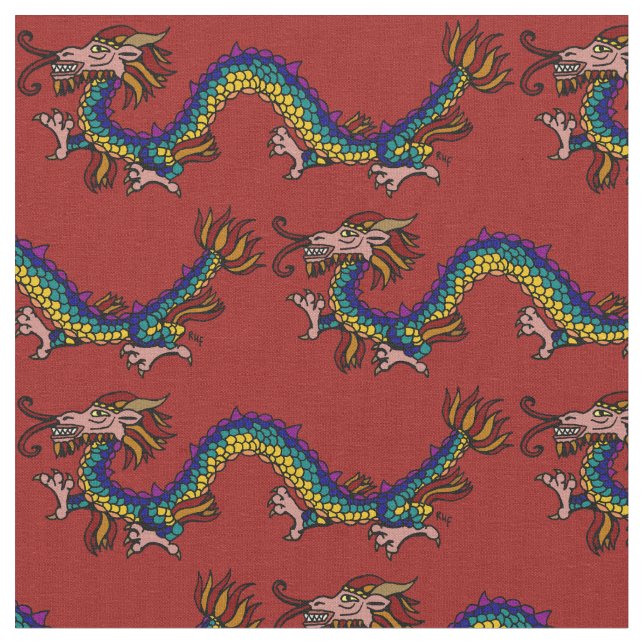 Eastern Dragon Fabric (Close Up)