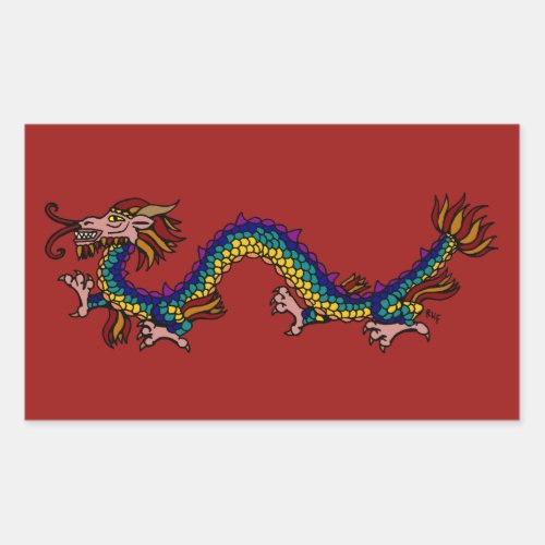 Eastern Dragon Rectangular Sticker