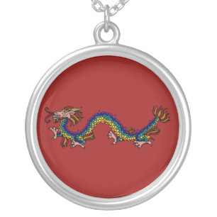 Eastern Dragon Silver Plated Necklace