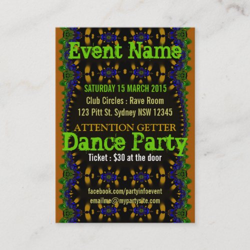Eastern Earth Event Party Mini Flyers Business Card