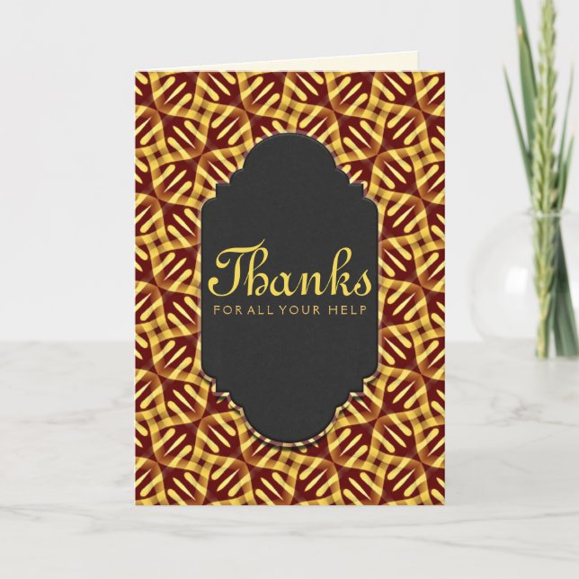 Eastern Earth Tribal Pattern Thank You Custom Card (Front)