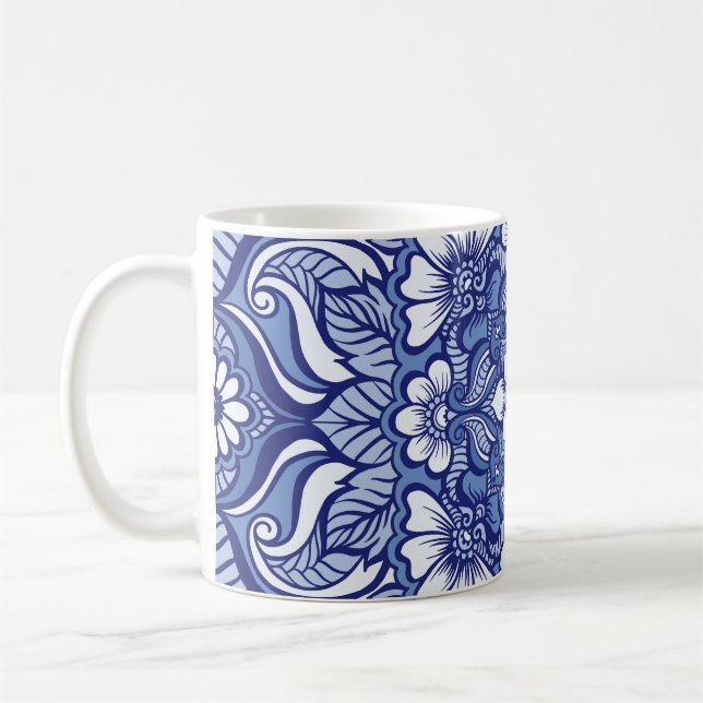 Eastern Ethnic Henna Seamless Pattern Coffee Mug (Left)