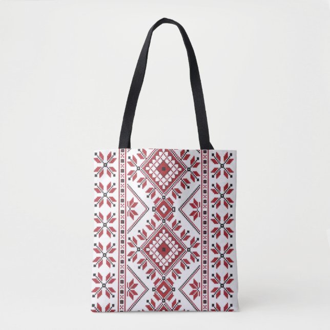 Eastern Europe Pattern, Traditional Folk, Folklore Tote Bag (Front)