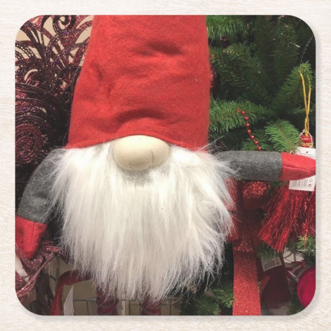 Eastern European Christmas Gnome Holiday Coasters (Front)