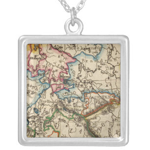 Eastern European Map Silver Plated Necklace