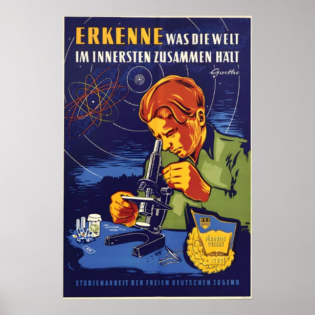 Eastern German Poster FDJ Course work of the Free (Front)